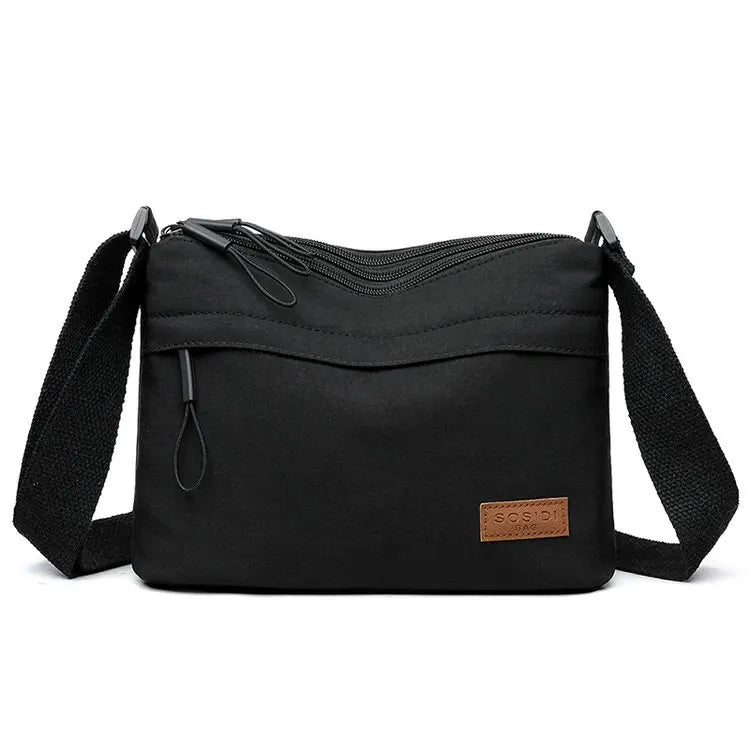 Simple Solid Color Nylon Cloth Women Multifunctional Leisure Waterproof Portable Shoulder Crossbody