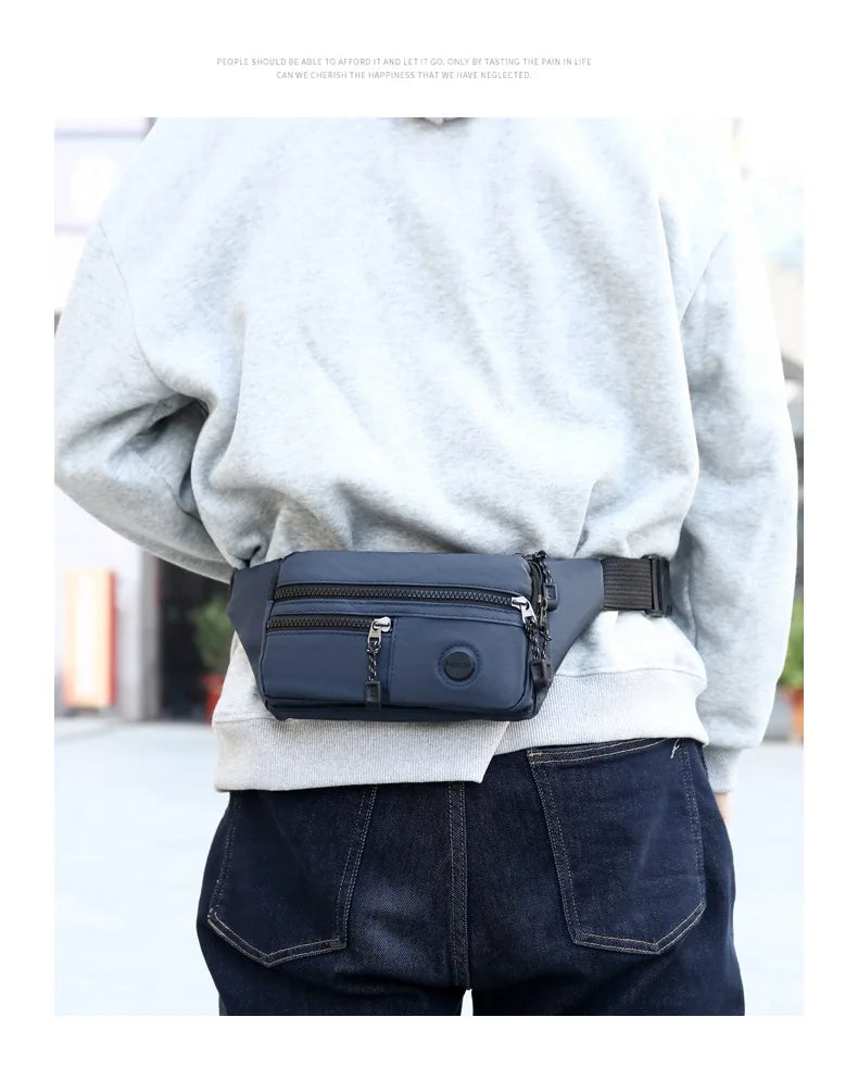 Cross-Body Anti Water Waist Bag Men Women Simple Sports Shoulder Large Capacity Mobile Phone Storage