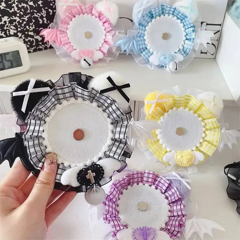 Ita Bag Badge Display Stand – Handmade Lace Cat Ears Wings Decoration