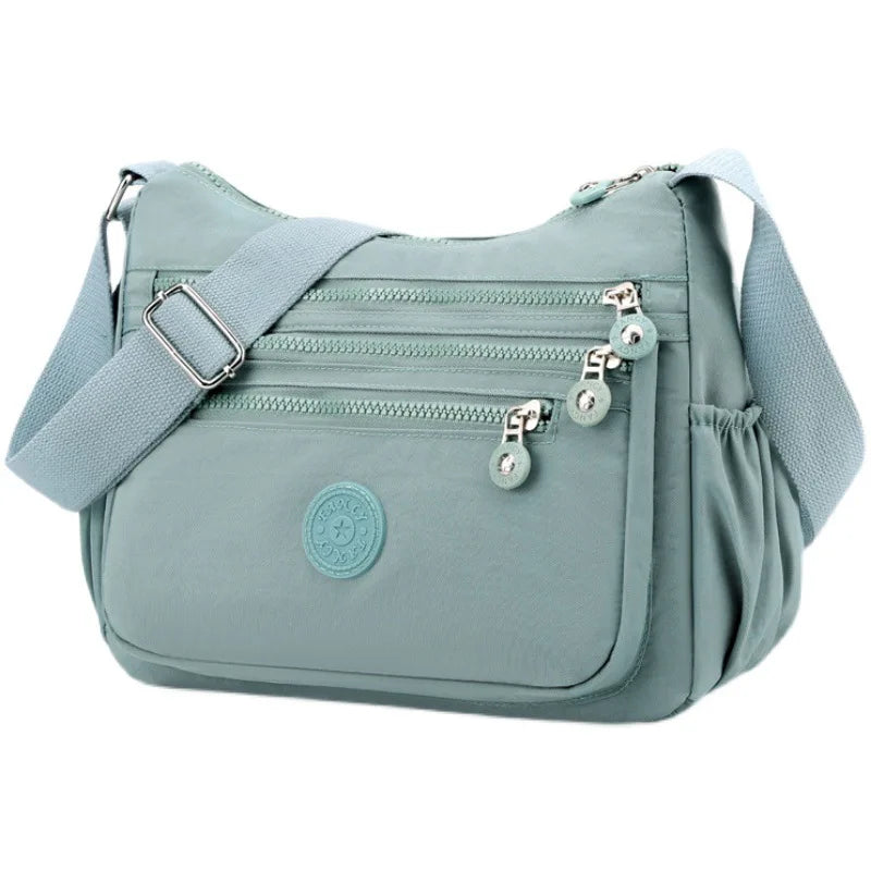 Multi-Layer Shoulder Crossbody Bag Lightweight Oxford Cloth Large Capacity Mobile Phone Storage