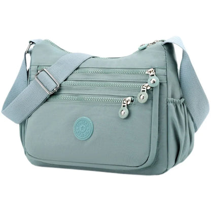 Multi-Layer Shoulder Crossbody Bag Lightweight Oxford Cloth Large Capacity Mobile Phone Storage