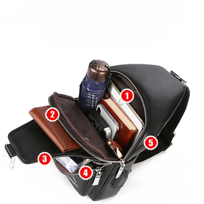 Men S Single Shoulder Cross-Body Bag Business Casual Leather Feeling Waterproof Wear-Resistant
