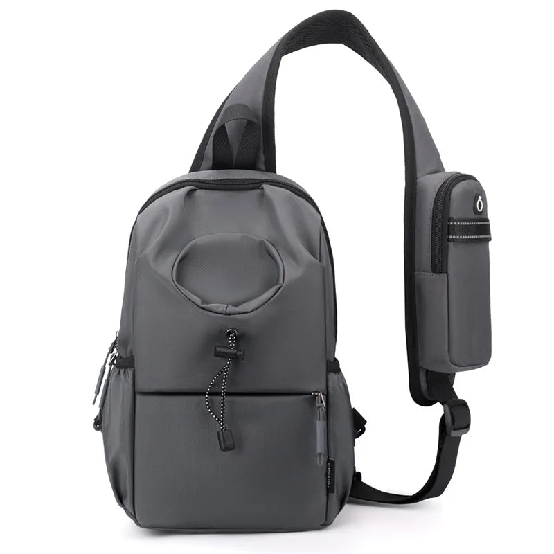 Nylon Water Cup Bag Men S Backpack Water-Repellent Single-Shoulder Chest Bag Large-Capacity