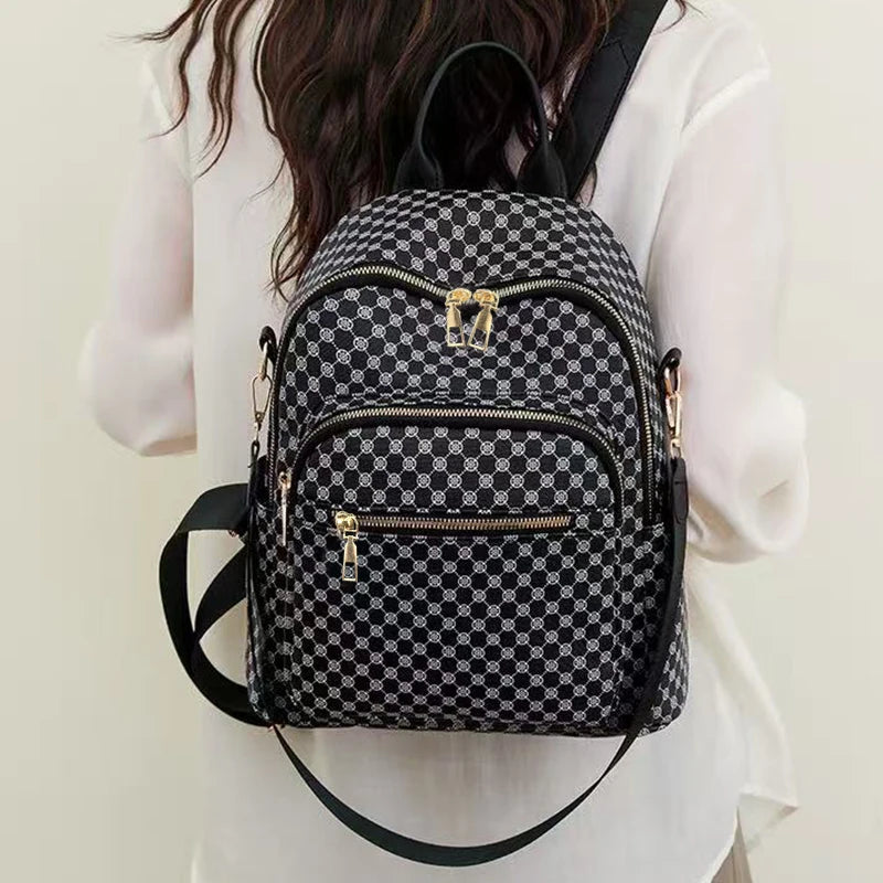 Chic Vintage Geometric Pattern Pu Backpack Top Carry Handle