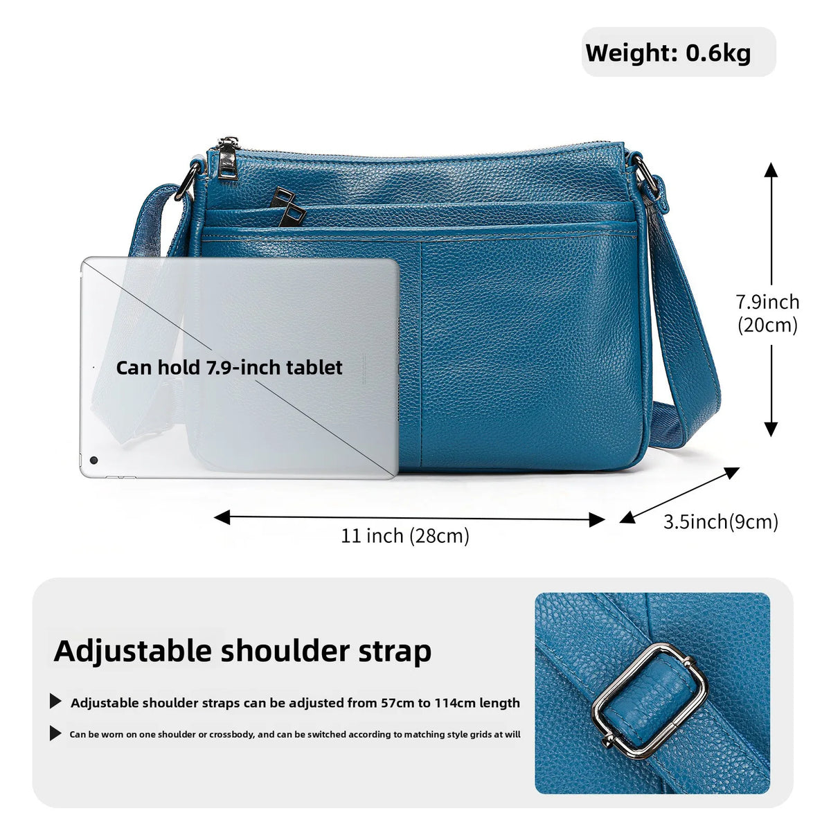 Women S Leather Shoulder Bag Large Capacity Soft Multi-Layer Multi-Function Diagonal Span - Soft