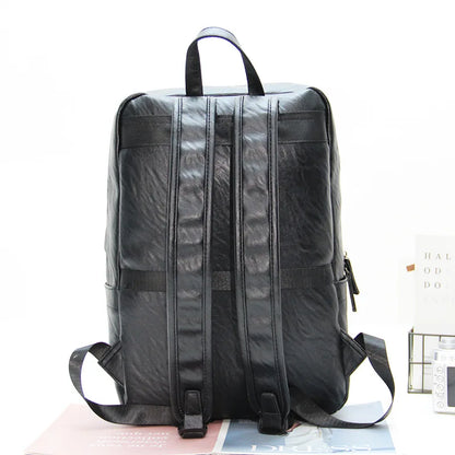Pu Leather Large-Capacity 14-Inch Computer Backpack
