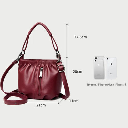 PU Leather Bucket Bag for Women – Small Crossbody Shoulder Purse