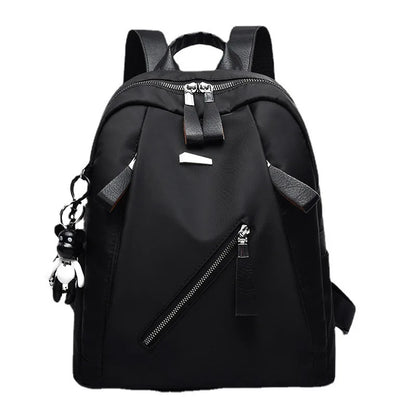 Waterproof Nylon Backpack for Women – Multi-Pocket Travel & School Bag