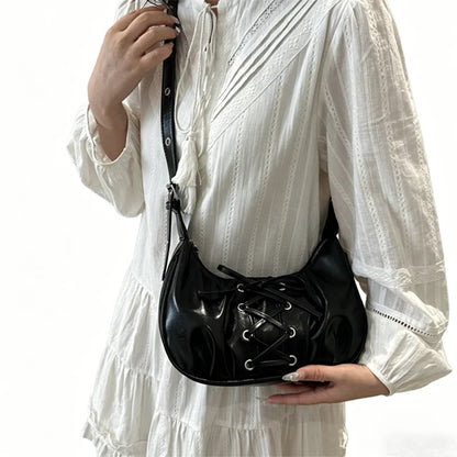 Chic Tied Bow Tie Crescent Design Tote Shoulder Crossbody Bags