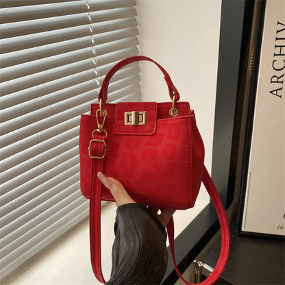 Stylish Banquet Leopard Print Crossbody Bag Vintage Chic Tote Retro Buckle Handbag Underarm Shoulder