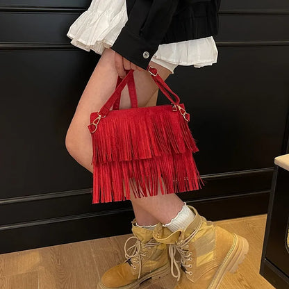 Vintage Tassel Fringe Crossbody Bag for Women