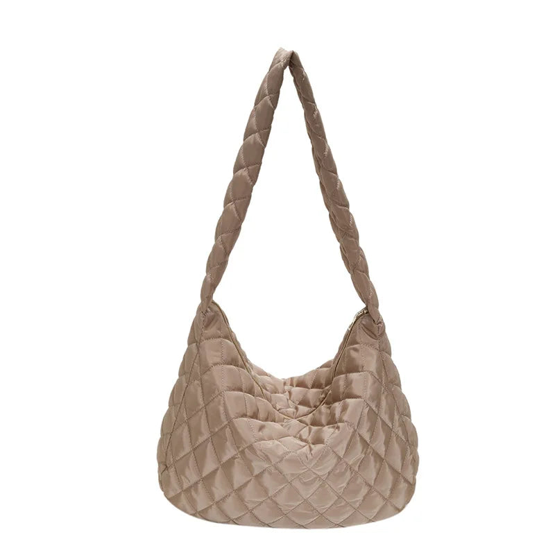 Quilted Hobo Bag – Slouchy Diamond Stitch Shoulder & Crossbody