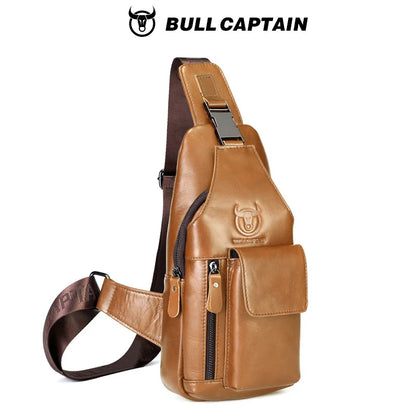Retro Men S Genuine Leather Single-Shoulder Crossbody Bag Top Layer Cowhide Front Shoulder Bag