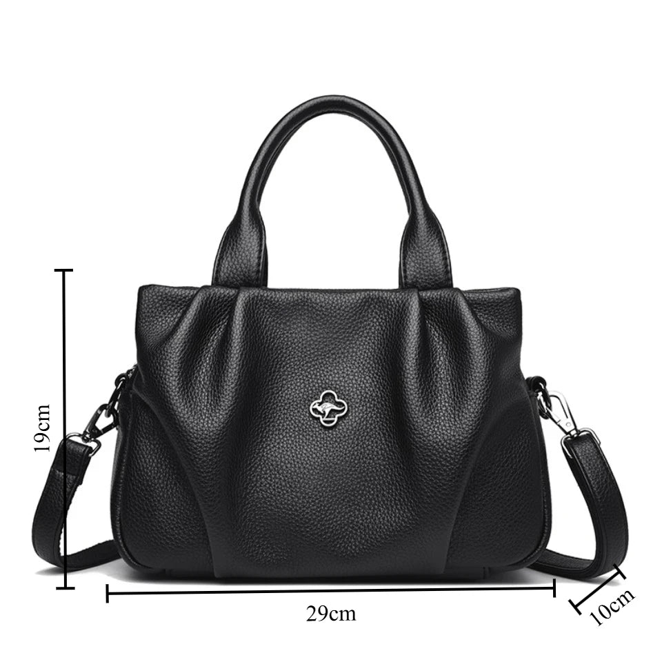 Soft PU Leather Handbag – Women's Large 3-Layer Shoulder Bag