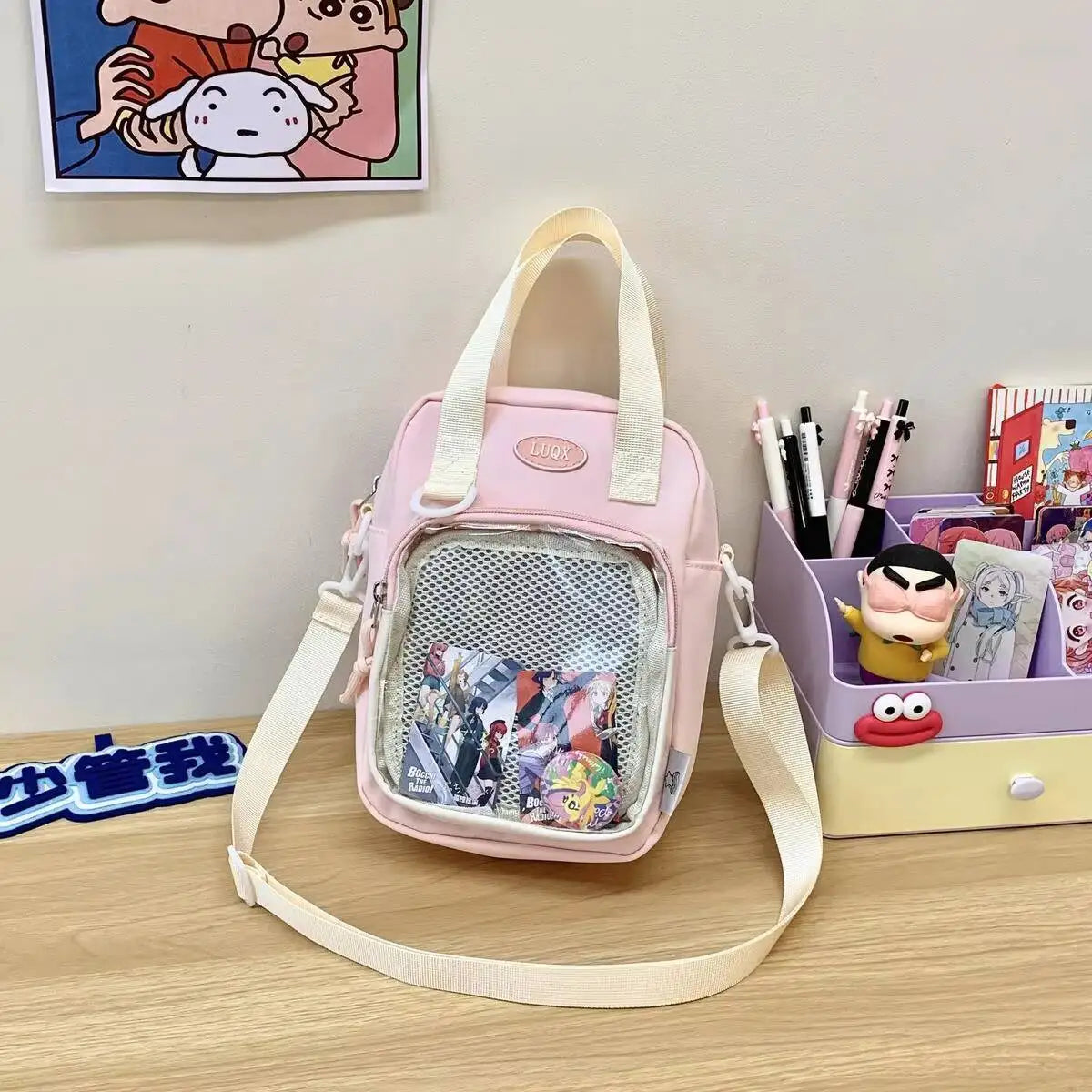 Mini Ita Bag Crossbody – Transparent Window Kawaii Shoulder Bag for Students