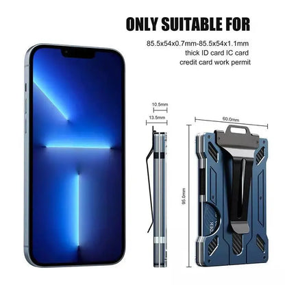 Homefish Slim Metal Wallet Men Rfid Blocking Money Clip Clear Id Window Carbon Fiber Texture Travel