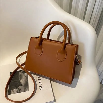 Small Crossbody Tote Bag – Dual Handle Retro Handbag for Women