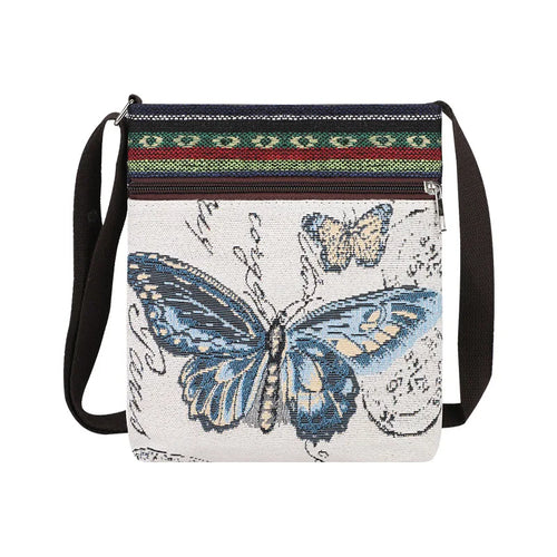 Embroidered Canvas Crossbody Bag – Cute Animal Print Shoulder Bag