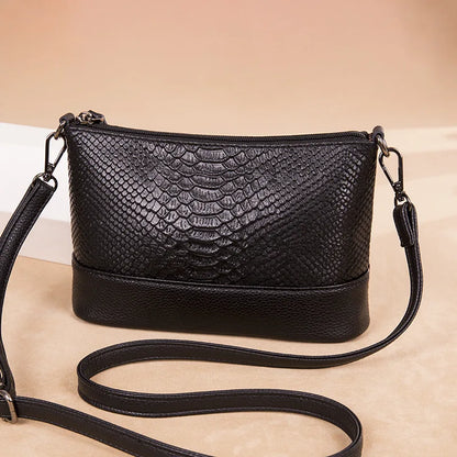 Women S Genuine Leather Square Top Layer Cowhide Single-Shoulder Bag Versatile Crossbody Bag