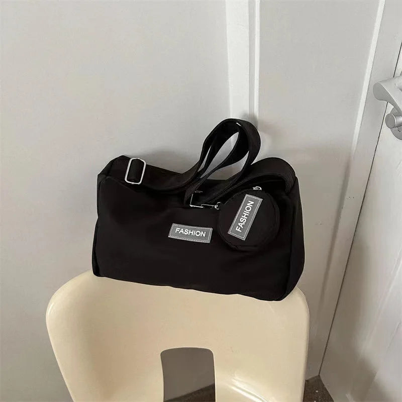 Nylon Crossbody Tote Bag for Women – Lightweight Sling Purse with Coin Pouch