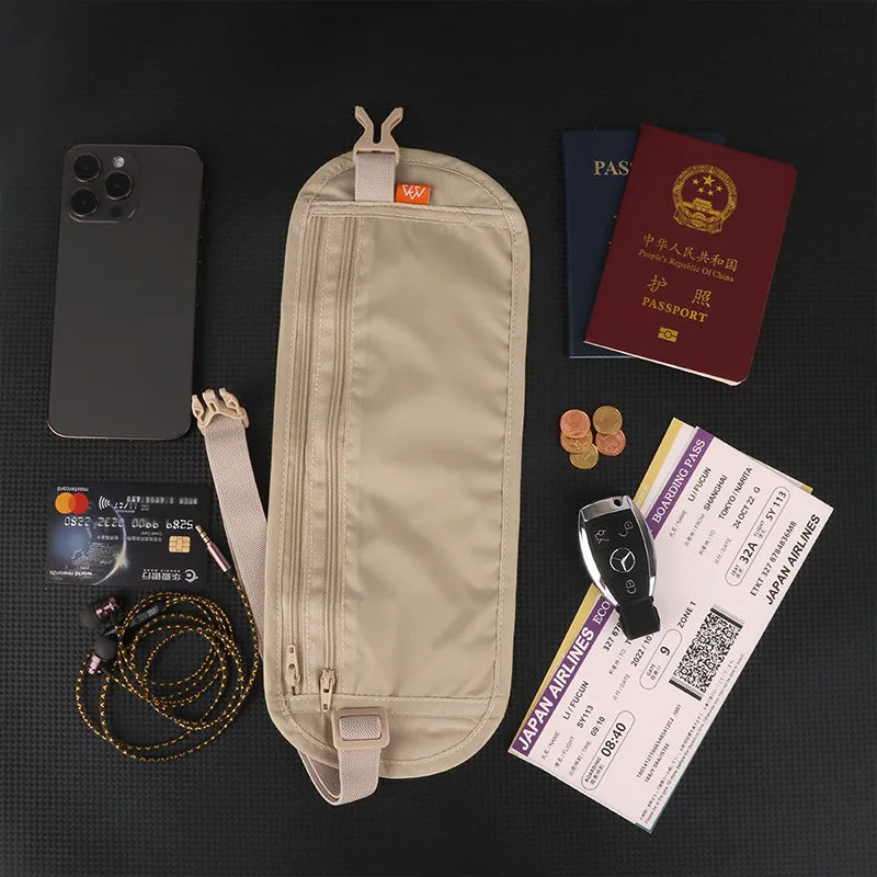 Personal Security Documents Travel Abroad Wallet Passport Card Bag Thin Mobile Phone Money