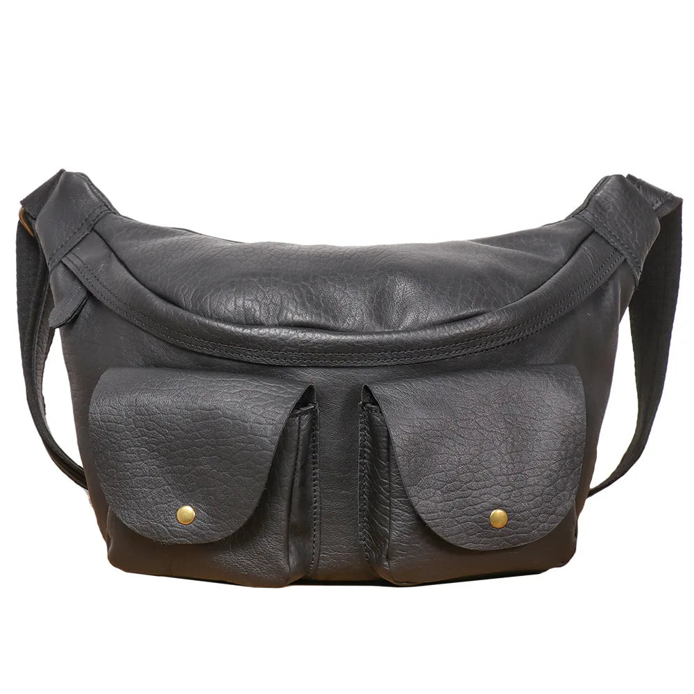 Top-Grain Cowhide Cycling Genuine Leather Single-Shoulder Armpit Bag Commuting Large Capacity