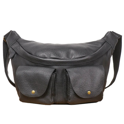 Top-Grain Cowhide Cycling Genuine Leather Single-Shoulder Armpit Bag Commuting Large Capacity
