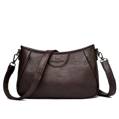 Retro Leather Crossbody Bag for Women – Elegant Shoulder Purse