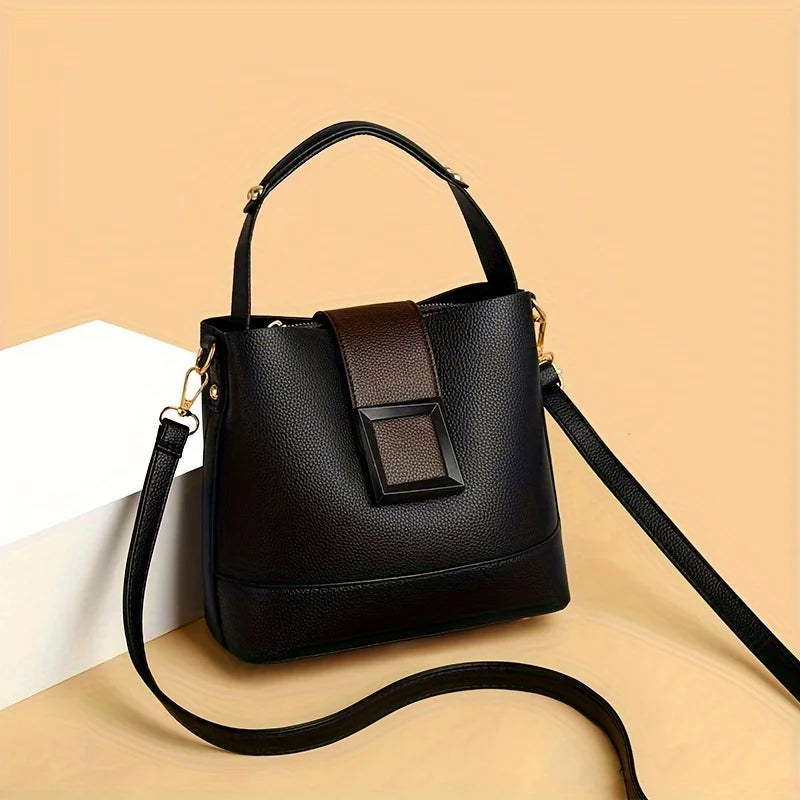 Bucket Bag – PU Leather Top Handle Purse & Crossbody Handbag