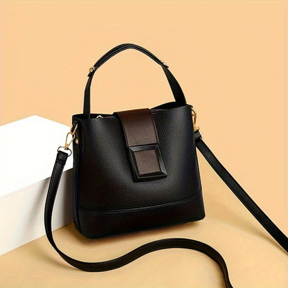 Bucket Bag – PU Leather Top Handle Purse & Crossbody Handbag