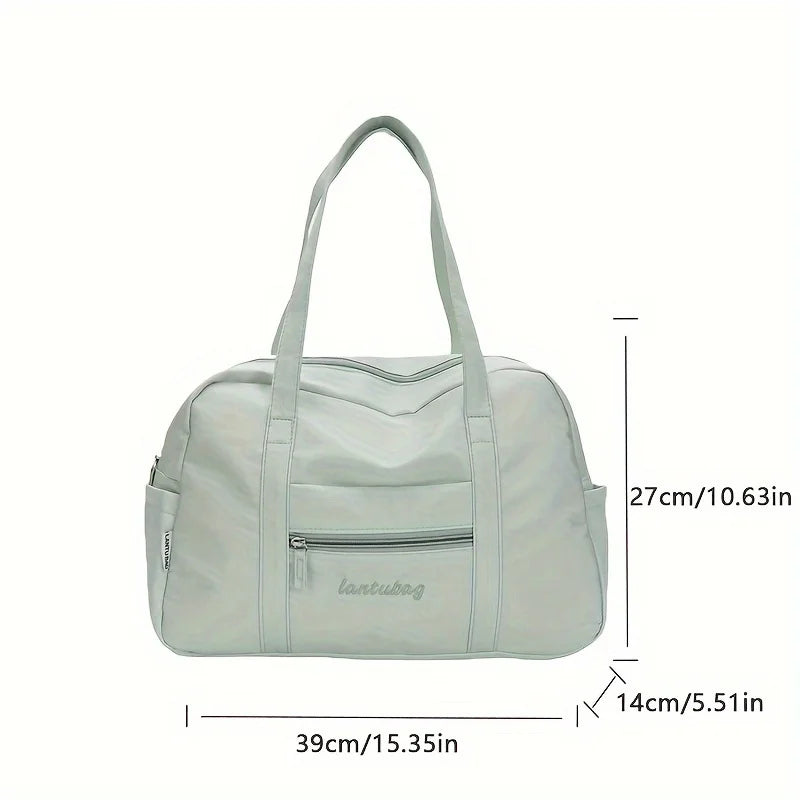 Large Capacity Tote Bag with Plush Charm & Multi Pockets