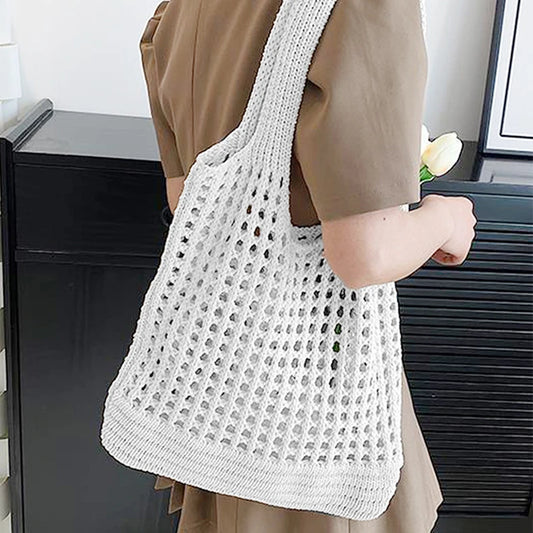 Woven Shoulder Bag – Large Beach Tote Shopper Satchel for Women