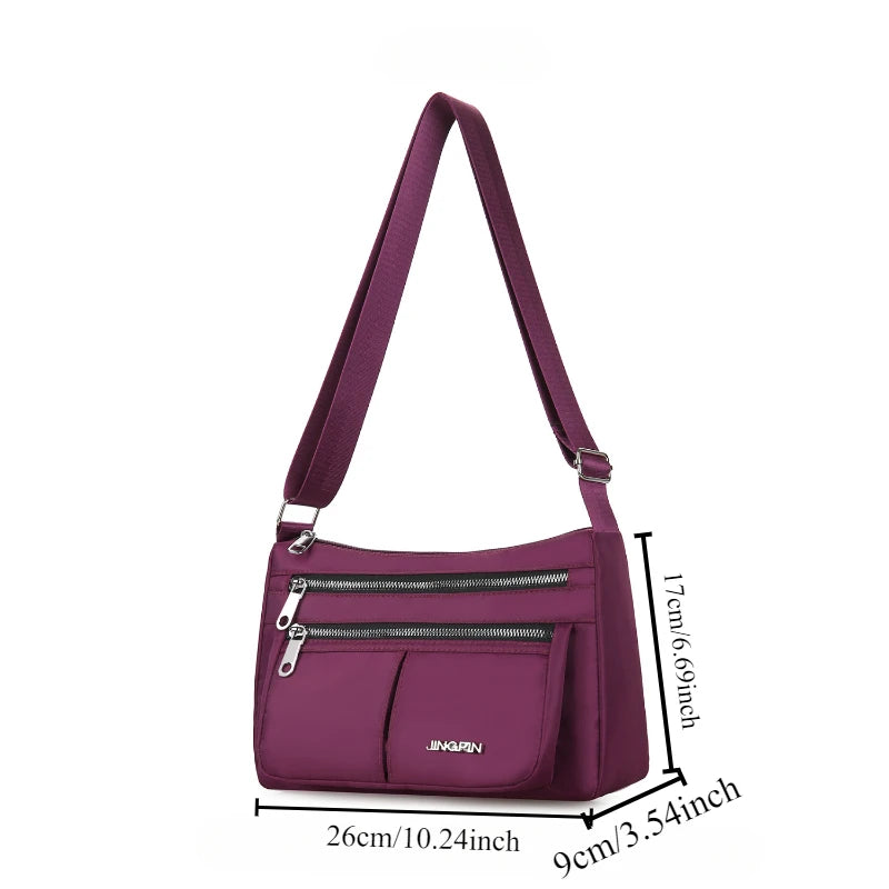 Waterproof Crossbody Bag for Women – Multi-Pocket Oxford Shoulder Bag