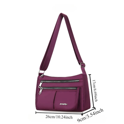Waterproof Crossbody Bag for Women – Multi-Pocket Oxford Shoulder Bag