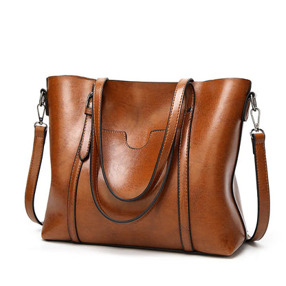 Women's Leather Tote Bag – Large Waterproof Work Handbag