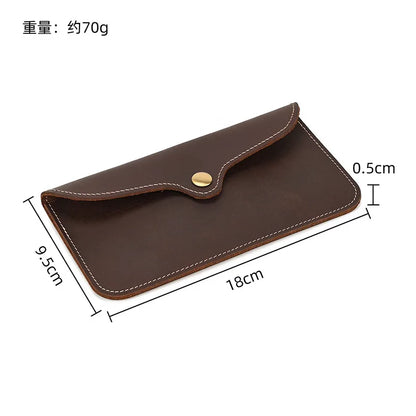 Simple Mobile Phone Leather Wallet Retro Men Crazy Horse Long Envelope Flip