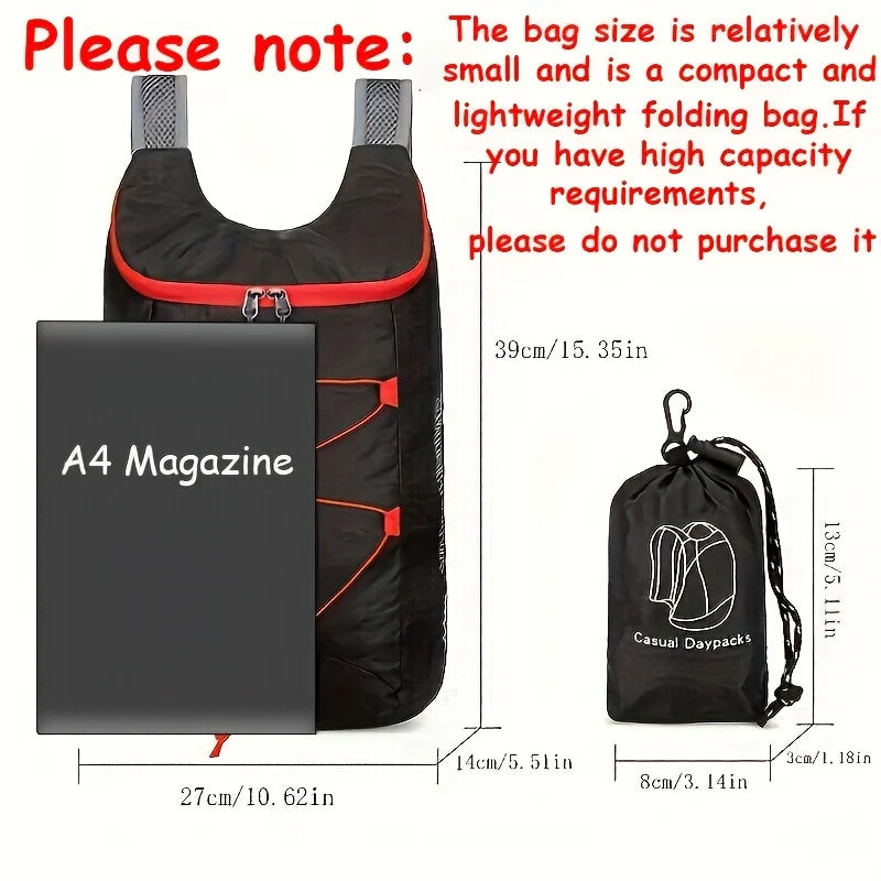 Lightweight Foldable Backpack – Packable Hiking & Travel Daypack
