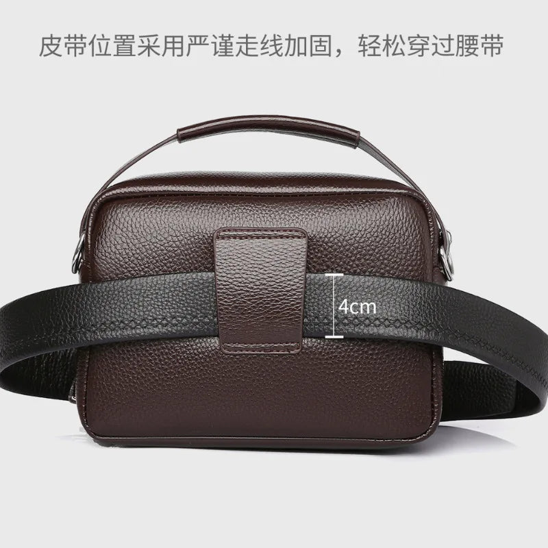 Men S Multi-Functional Crossbody Single-Shoulder Bag Large Capacity Zipper Hand-Held Waterproof
