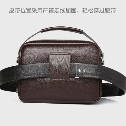 Men S Multi-Functional Crossbody Single-Shoulder Bag Large Capacity Zipper Hand-Held Waterproof