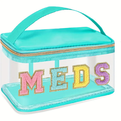 Embroidered Storage Bag Pvc Transparent Letter Makeup Bag Large-Capacity Makeup Bag