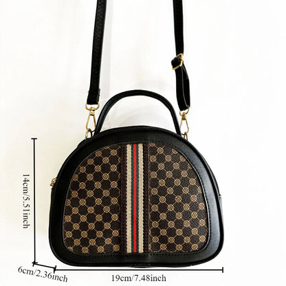 Retro Messenger Bag Women Simple Vegan Leather Purse Classic Style Shoulder Bag