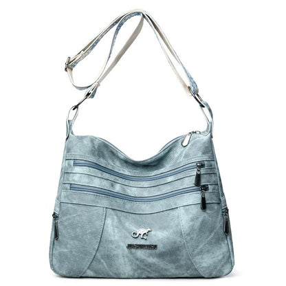 Vintage Shoulder Bag – Multi Layer Faux Leather Crossbody Handbag for Women