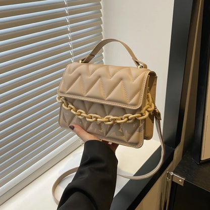 Quilted Crossbody Bag for Women – Mini Flap Purse with Chain
