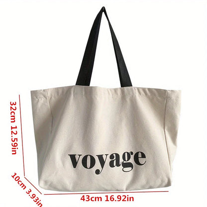Voyage Canvas Tote Bag – Large Women's Shoulder Bag for Travel & Shopping