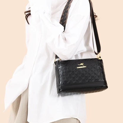 Patent Leather Crossbody Bag – Women's 3-Layer Designer Purse