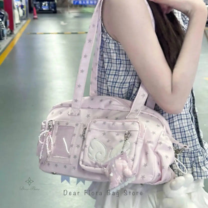 Ita Bag Large Capacity Crossbody Shoulder Bag – Transparent Heart Window, Y2K Lolita Style