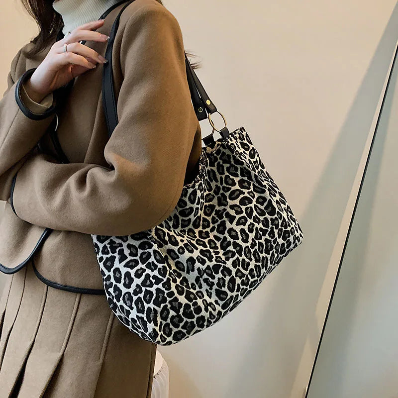 Leopard Print Handbag – Large Capacity Women's Shoulder Tote