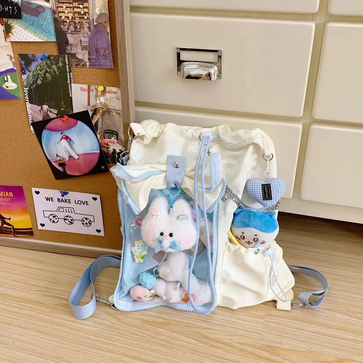 Drawstring Ita Bag – Transparent Crossbody Shoulder Bag