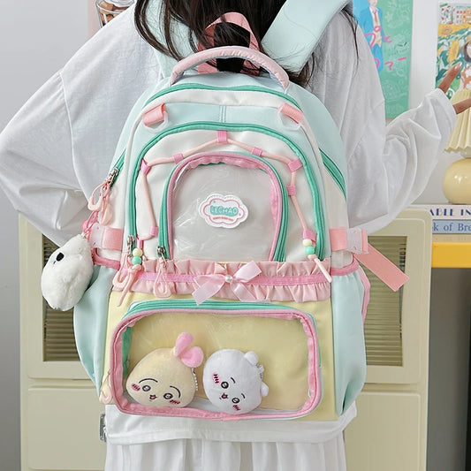 Y2K Ita Backpack Large Capacity Transparent DIY Display Rucksack