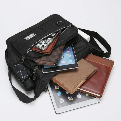Design Oxford Shoulder Bag Large Capacity Men S Casual Multi-Layer Pocket Single Crossbody Luxury